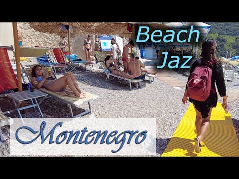 🌞Beach Jaz, Budva, Montenegro, 🌡T+35C°  - Walking Tour - Travel Guide  #47/1