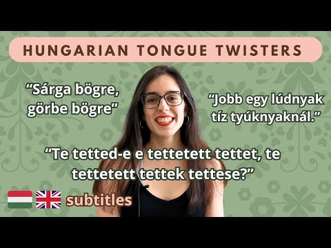 Hungarian TONGUE TWISTERS - magyar nyelvtörők (with subtitles)