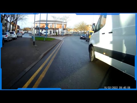 Near Miss 194: Sprinter driver racing for the roundabout
