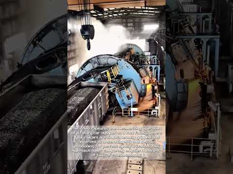 Coal Unloading Revolution: 4 Railcars Emptied in One Gravity-Defying Spin!