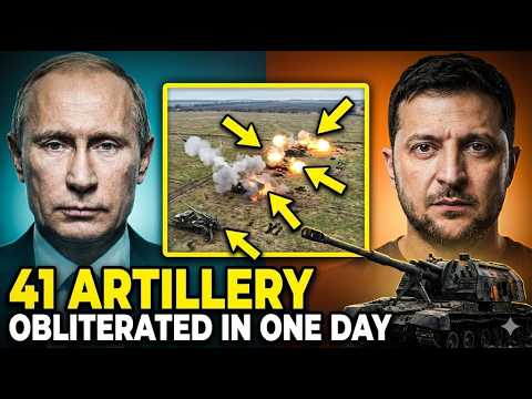 Watch Ukrainian Drones OBLITERATE 41 Russian Artillery Systems In One Day
