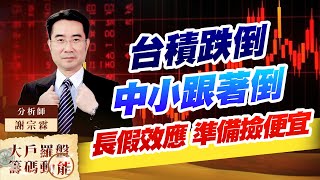 台積跌倒,中小跟著倒 長假效應 準備撿便宜 台積跌倒,中小跟著倒 長假效應 準備撿便宜