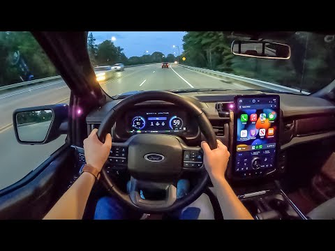 2022 Ford F-150 Lightning Lariat - POV Night Drive (Binaural Audio)