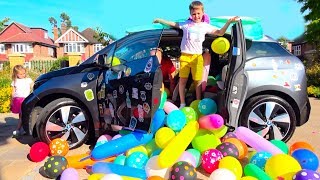 Разыграли маму ЗАСЫПАЛИ машину ШАРИКАМИ или BALLOONS PRANK IN MY MOM