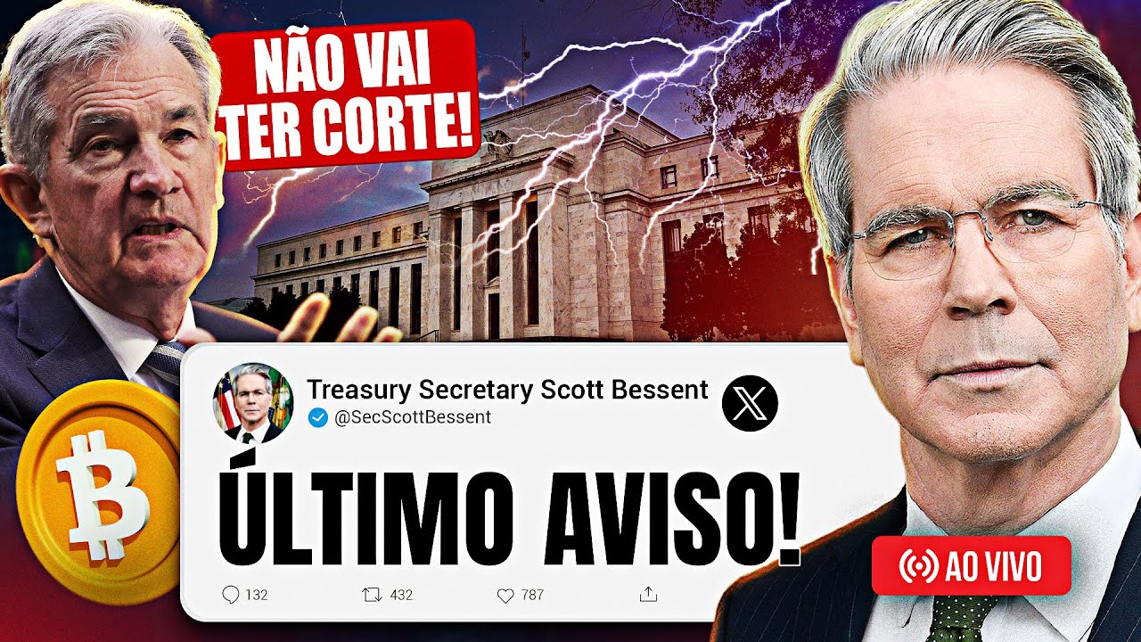 BITCOIN URGENTE! MERCADOS DESABAM E SCOTT BESSENT COBRA POWELL! SE O FED NÃO INTERVIR É O FIM?