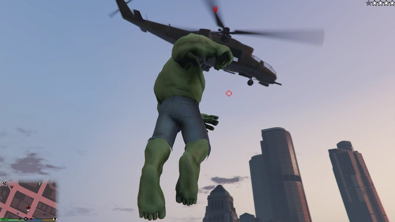 GTA V New HULK mod gameplay - YouTube