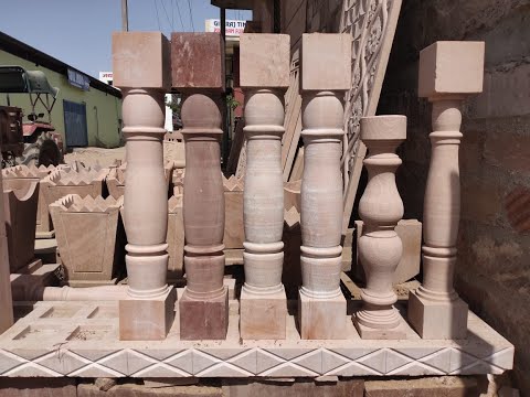 Natural sandstone balustrade