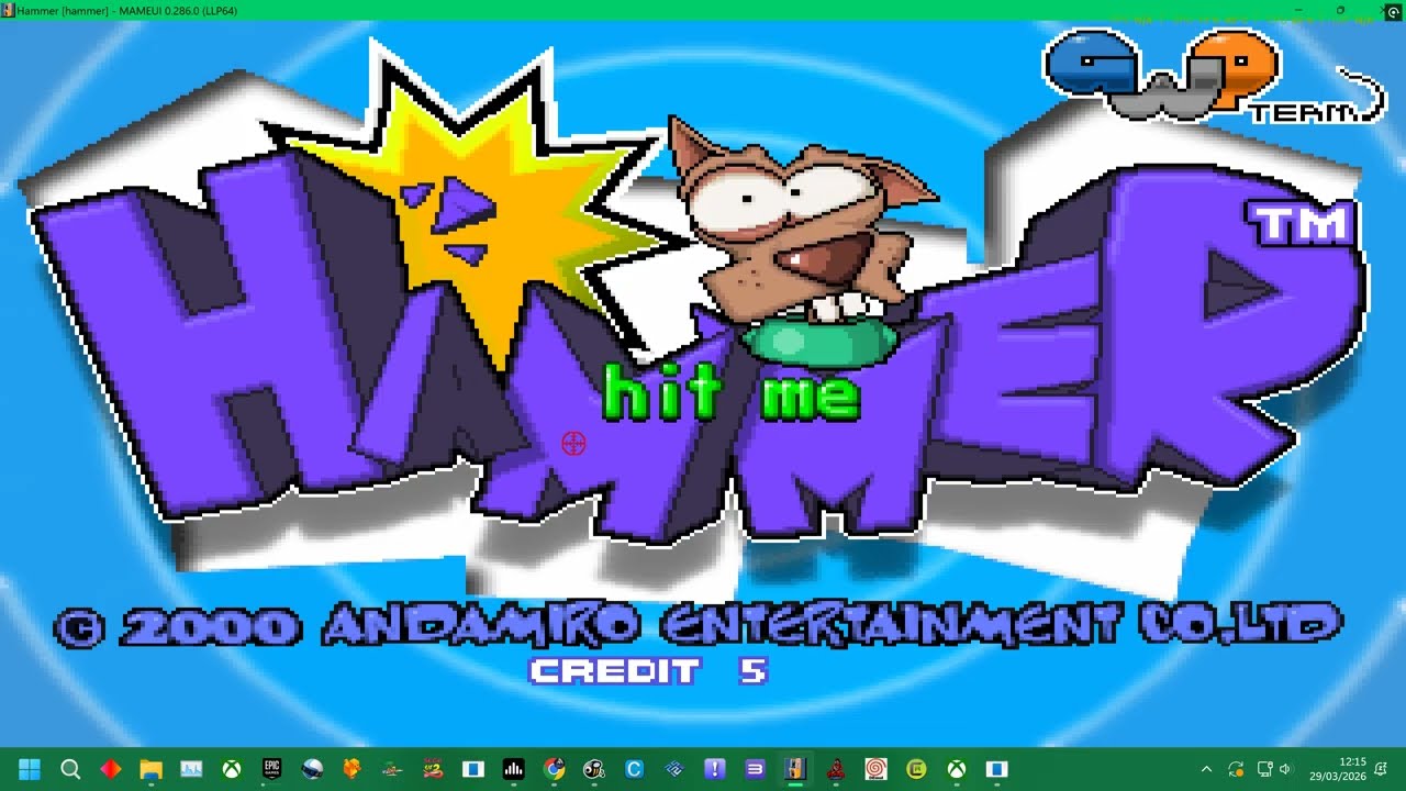 MAME 287 - ANDAMIROS HAMMER = TICKET PRIZE MACHINE  ALL STAGES 1-6 @UKARCADES1995  PC ARCADES