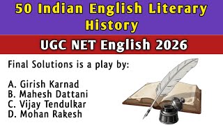 UGC NET English Practice Test Contemporary Indian Writing In English