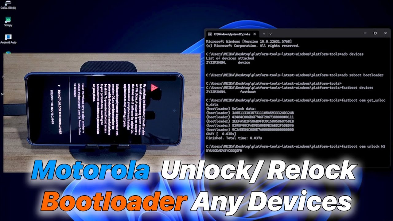 Motorola Unlock / Relock Bootloader on Any Device