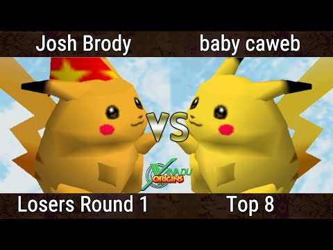 Xanadu Origins Top 8 - Josh Brody (Pikachu) Vs. baby caweb (Pikachu) Smash Bros - SSB64