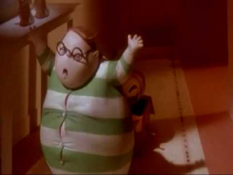 nightmare before xmas- fat kid chased by a jack in the box