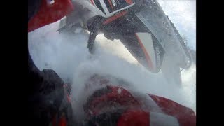 preview picture of video 'SNOWMOBILE CRASH ROLL OVER  THE SLIDE RANGELEY MAINE Arctic Cat M8'
