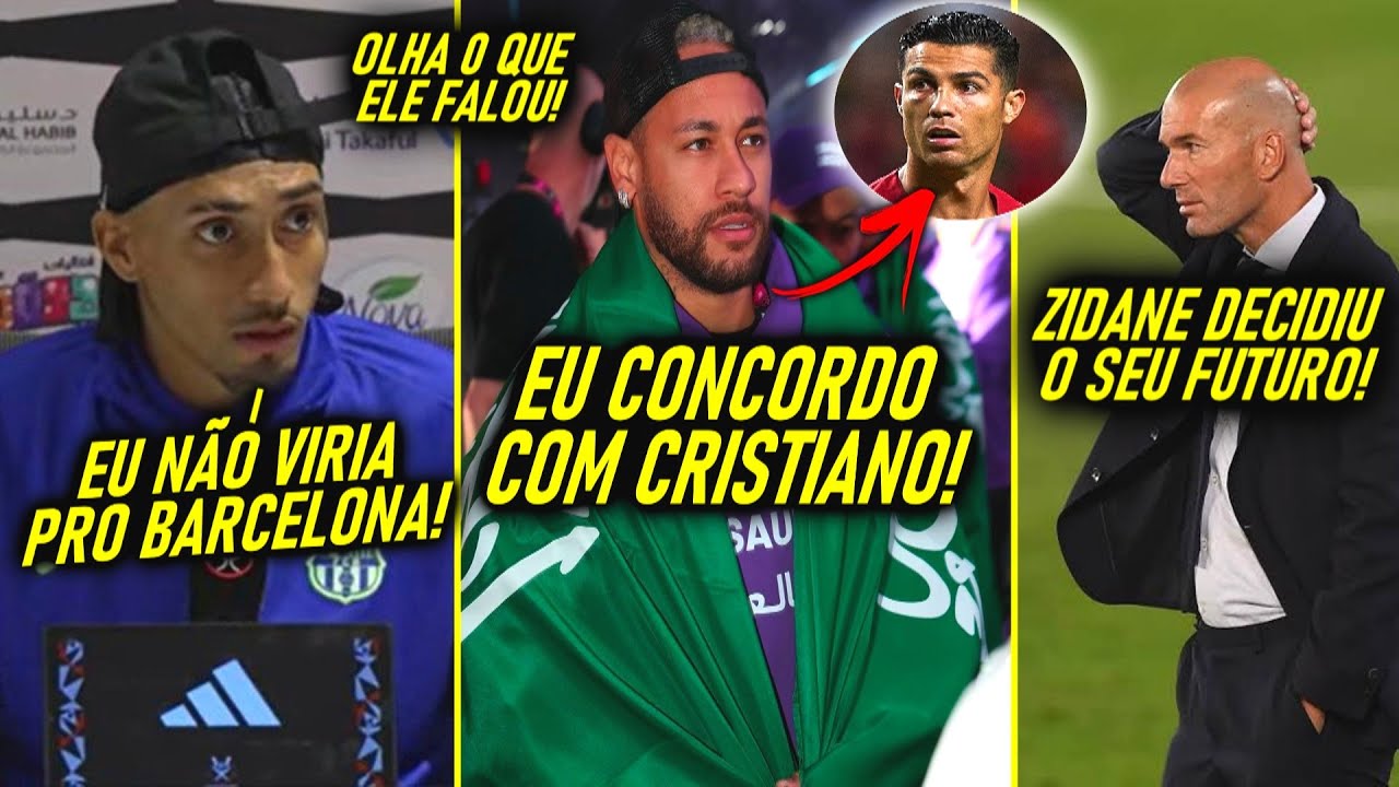 NEYMAR RESPONDE CR7! - RAPHINHA REVELA CRISE no BARCELONA - ZIDANE na SELEÇÃO!