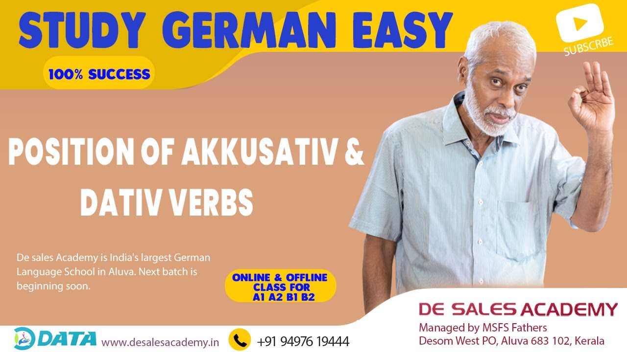 114 POSITION AKKUSATIV & DATIV CASE in a Sentence: German Language Course A2 Level: De Sales Academy
