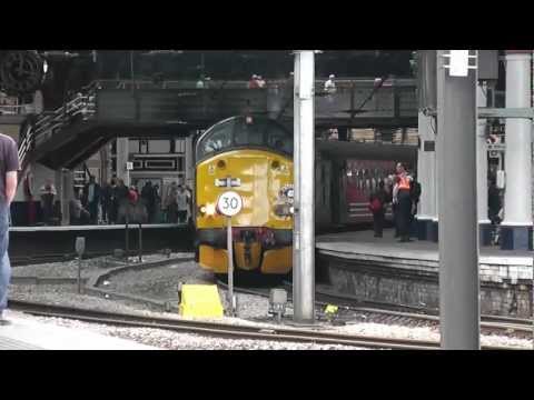 Class 37606 + 37611 Depart York with Thrash and Tones 30/06/2012
