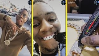 Soulja Boy Proves To His Haters His $1 Million Grill is REAL.