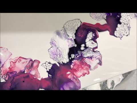 (#117) Acrylic Paint Ribbon Pour ~ Spring In The Air  ~ Blossoms Are Blooming ~ Simple But Beautiful