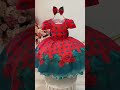 Vestido Infantil Vermelho C/ Corações e Rosas Laço Festas