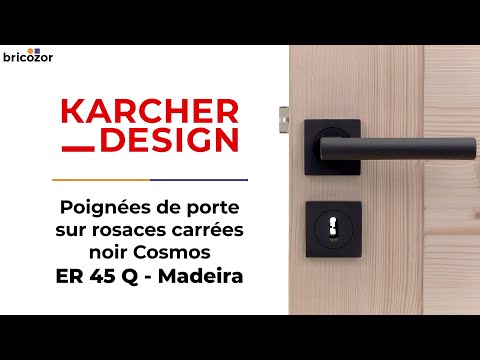 Poignées de porte sur rosaces carrées - noir Cosmos - ER 45 Q Madeira KARCHER DESIGN