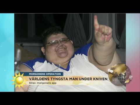 Så mycket väger världens tyngsta man - "Jag tyckte jag var tung!" - Nyhetsmorgon (TV4)