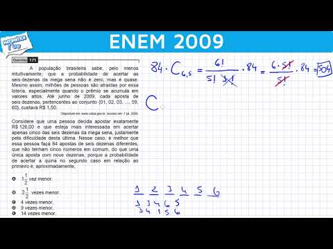 171 - ENEM 2009 - QUESTÃO 171 - Matemática Rio com Prof. Rafael Procópio.