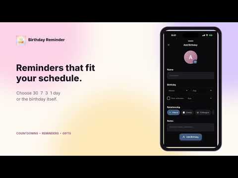 Birthday Reminder: Countdowns video thumbnail