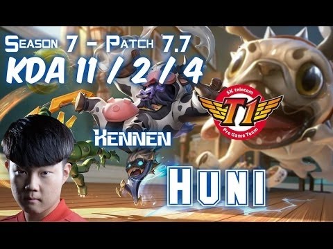 SKT T1 Huni KENNEN vs FIORA Top Lane - Patch 7.7 | Korea Ranked