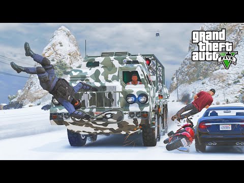GTA 5 MERCILESS CHERNOBOG WINTER TRUCK CRASHES COMPILATIONS - DESTRUCTION