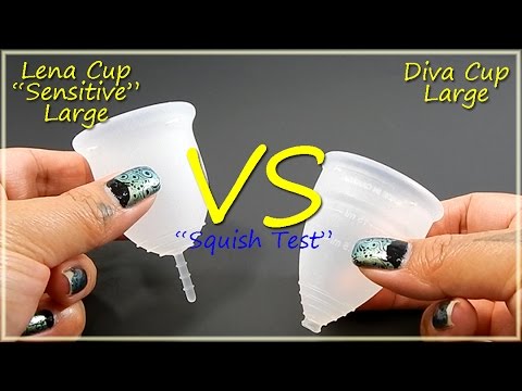 Lena Cup Sensitive Lg vs Diva Lg "Squish Test" - Menstrual Cups