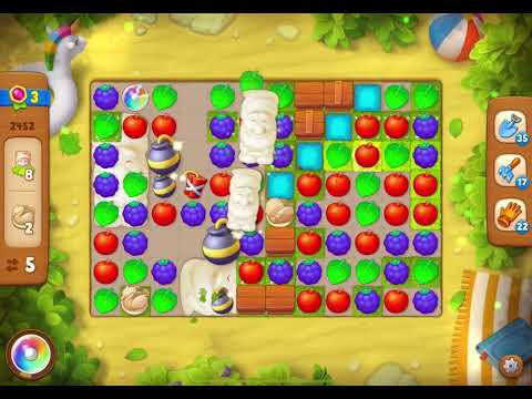 GardenScapes Level 2452 no boosters (12 moves)