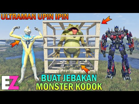 ULTRAMAN UPIN IPIN DAN TRANSFORMER BUAT JEBAKAN MONSTER KODOK RAKSASA - GTA 5 BOCIL SULTAN