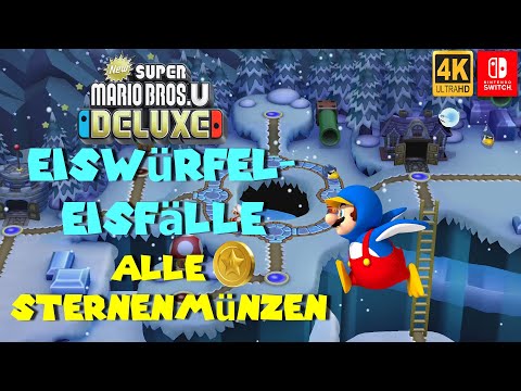 New Super Mario Bros. U Deluxe | All Star Coins in World 4: Ice Cube Falls 🧊 100% Guide