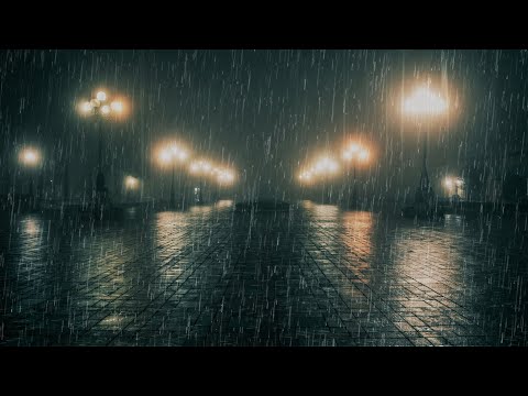 Schlafen Sie sofort mit Regen und Gewitter Geräusche die den Park nachts bedecken - Regengeräusche