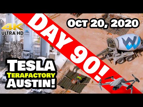Tesla Gigafactory Austin 4K  Day 90 - 10/20/20 - Tesla Terafactory Giga Texas  - FOOTER FRENZY!