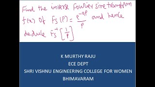 ENGINEERING MATHEMATICS-II  INVERSE FOURIER SINE TRANSFORM