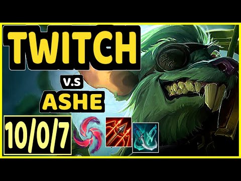 BENJI (TWITCH) vs ASHE - 10/0/7 KDA BOTTOM ADC GAMEPLAY - NA Ranked GRANDMASTER