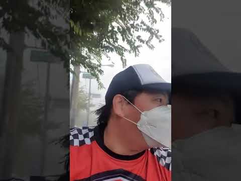 a foggy morning here in South Korea, eps worker