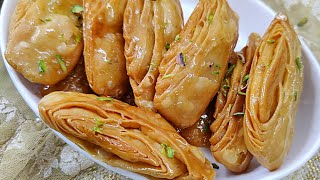 Khaja Recipe | Crispy Sweet Khaja Banane Ki Asaan Recipe | Easy Dessert Recipe | Chirote Recipe