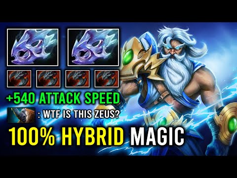 100% Hybrid Magic Right Click +540 Attack Speed Satanic Hard Carry Zeus Dota 2
