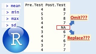 Calculating mean and other descriptives with missing values in R Studio