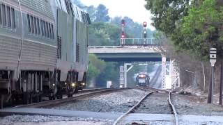 preview picture of video 'Amtrak Train 19 Departing Gainesville Getting a Signal at MIDLAND'