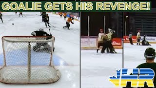 Hockey goalie gets his revenge in a fight! Stars beer league GoPro