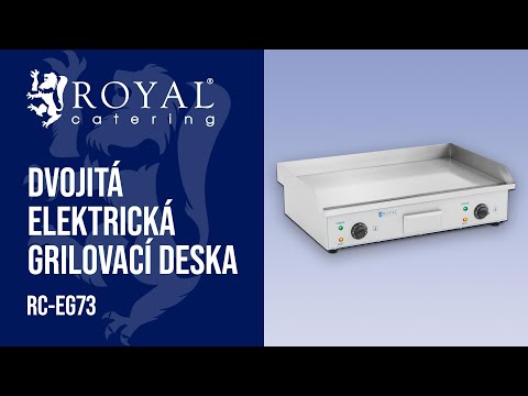 video - Dvojitá elektrická grilovací deska - 73 cm - Royal Catering - hladký povrch - 2 x 2200 W