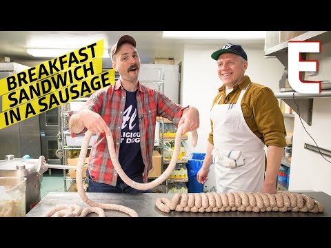 Two Food Geniuses Try To Make Sausage Out Of A Bacon, Egg And Cheese Sandwich