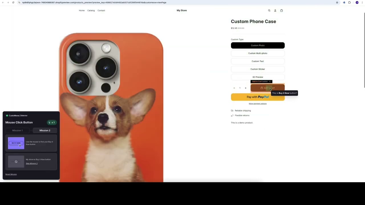 CustoMeow Shopify App installation video demo