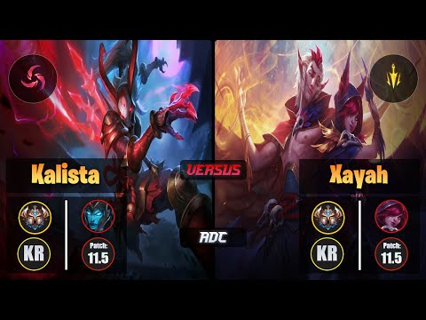 Challenger KALISTA [Hail of Blades] (ADC) VS  XAYAH - Challenger KR Patch 11.5