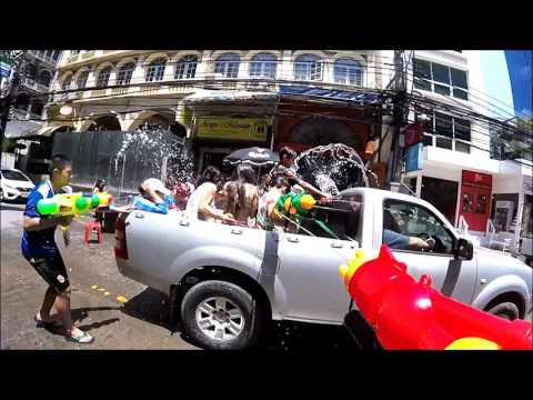 CRAZY Songkran Water Fights And Drone Flights! Bangkok DJI Phantom 4 S2O Music Festival Rave