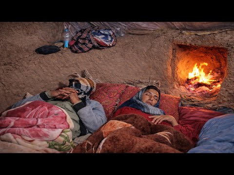 A Hard Night with a Shepherd Couple in an Iranian Desert Shelter | Nomad Life
