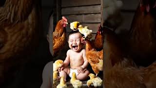 Download lagu Anak bayi bermain bersama anak ayam #funny #baby #babyanimals #cutebaby #comedy #cute #bayilucu mp3